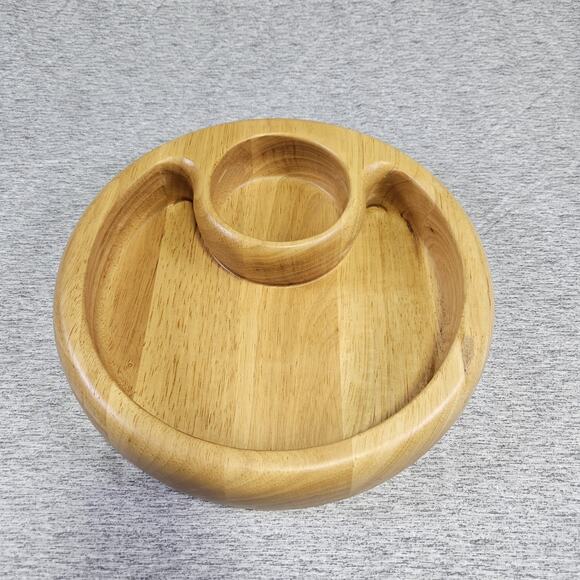 Crate&Barrel Other - Crate & Barrel Beechwood Chip Dip Bowl Party Holiday Serving Dish Appetizer Tray